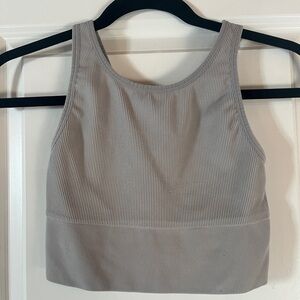 Victoria's Secret Gray Ribbed Crop Top